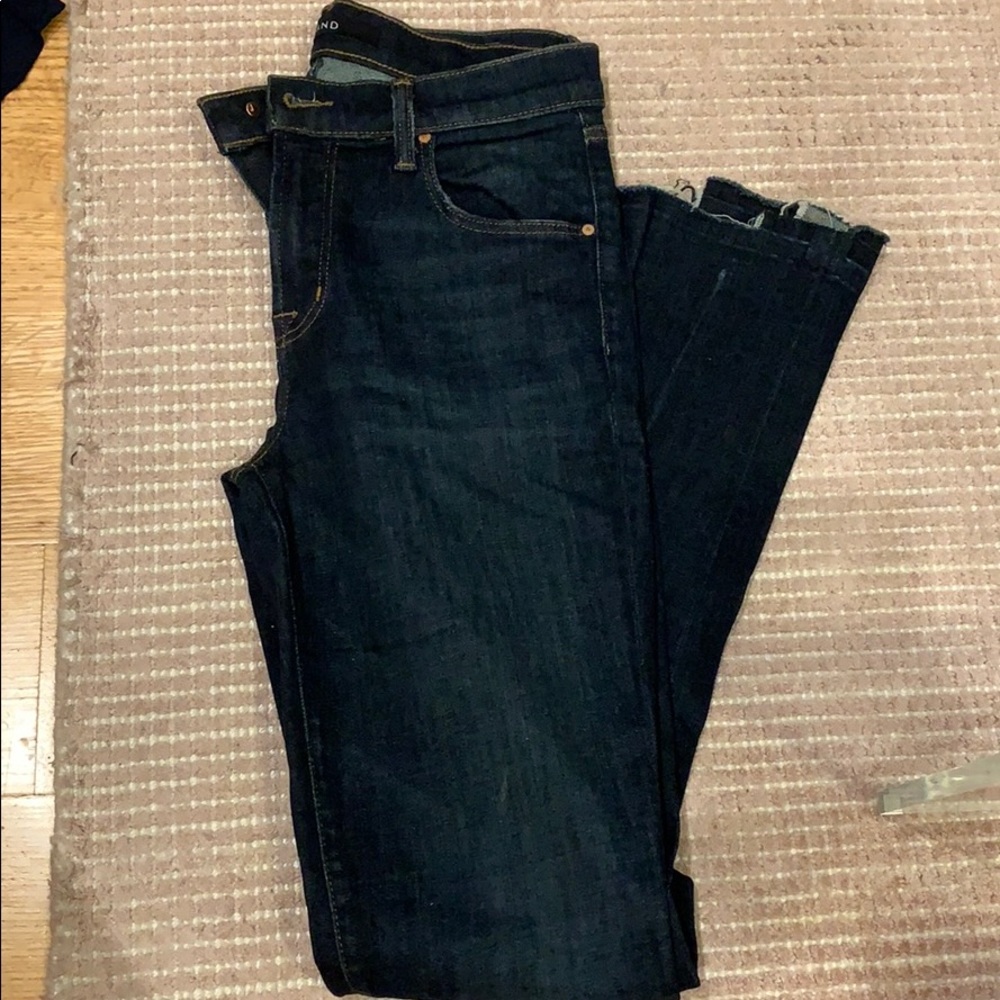 J brand size 26, dark indigo wash step hem jeans